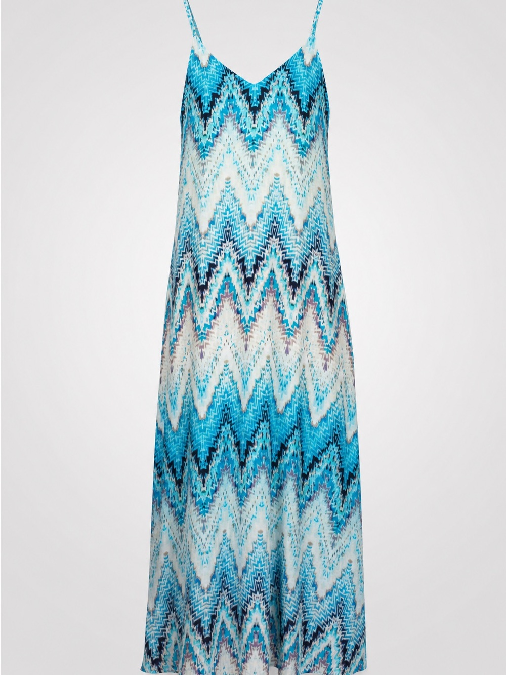 Lucy & Laurel Blue and White Zigzag Maxi Dress